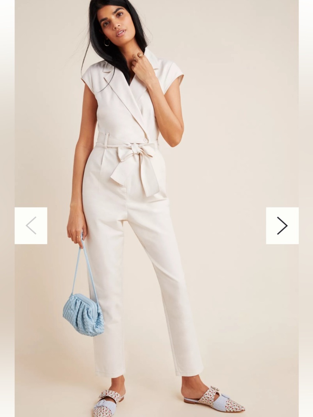 Anthropologie Off White Eliza Jumpsuit size 2